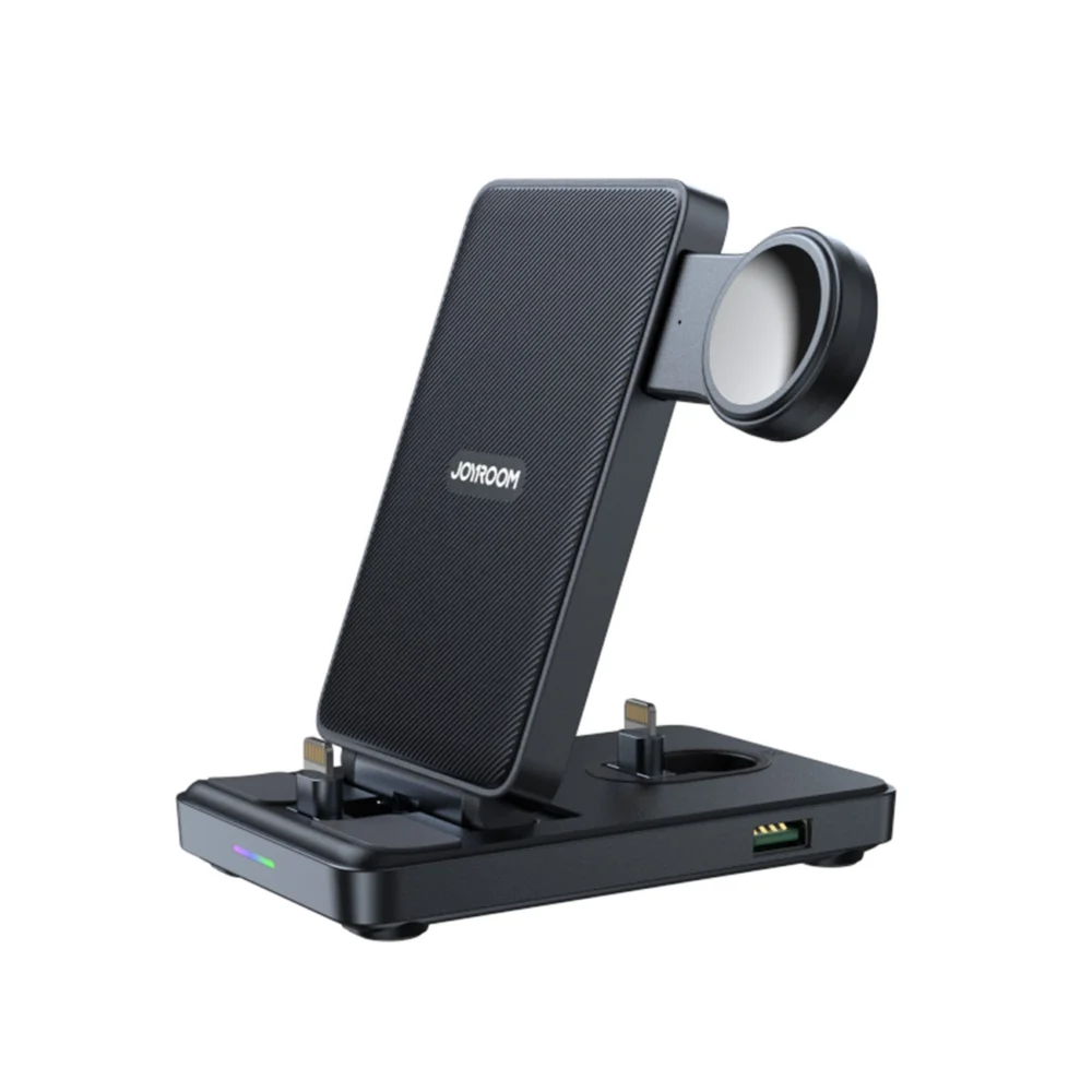 Joyroom JR-WQS02 iPhone AirPods Apple Watch 4in1 charging station foldable - blackeng
