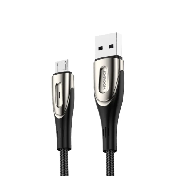 Joyroom Sharp Series S-M411 USB-A / micro USB 3A 1.2m Cable with Charging Indicator - Blackeng