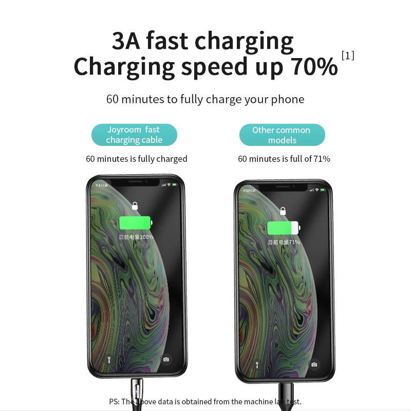 Joyroom Sharp Series S-M411 USB-A / micro USB 3A 1.2m Cable with Charging Indicator - Blackeng