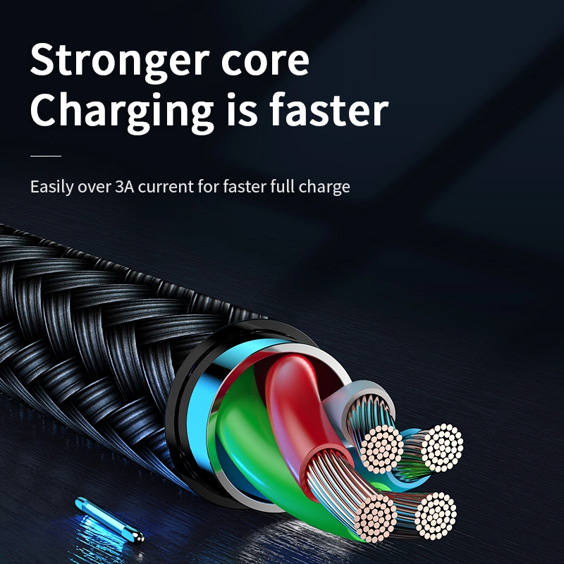 Joyroom Sharp Series S-M411 USB-A / micro USB 3A 1.2m Cable with Charging Indicator - Blackeng