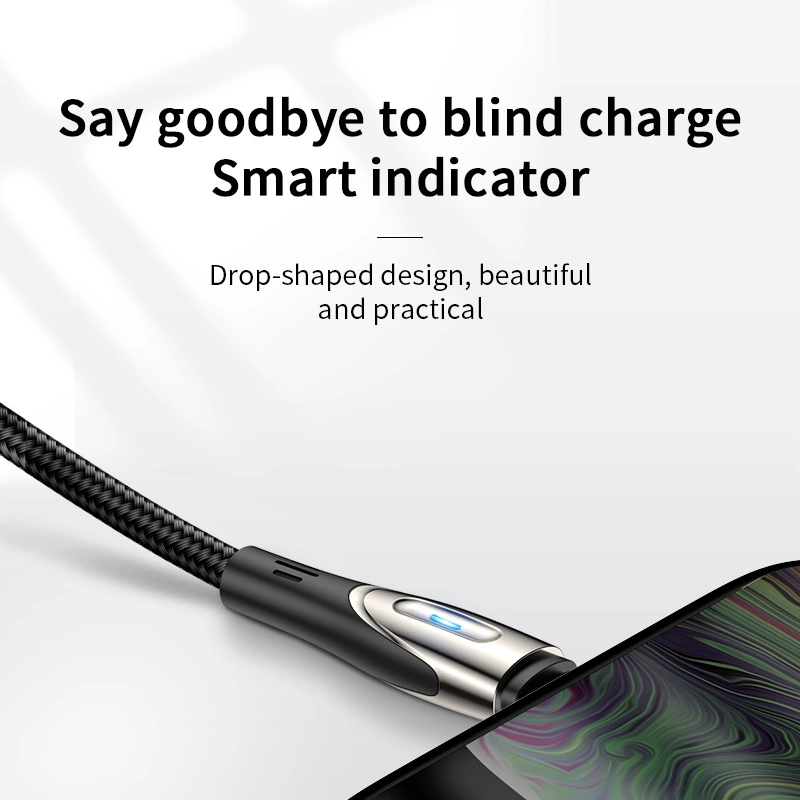 Joyroom Sharp Series S-M411 USB-A / micro USB 3A 1.2m Cable with Charging Indicator - Blackeng