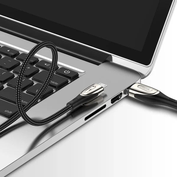 Joyroom Sharp Series S-M411 USB-A / micro USB 3A 1.2m Cable with Charging Indicator - Blackeng