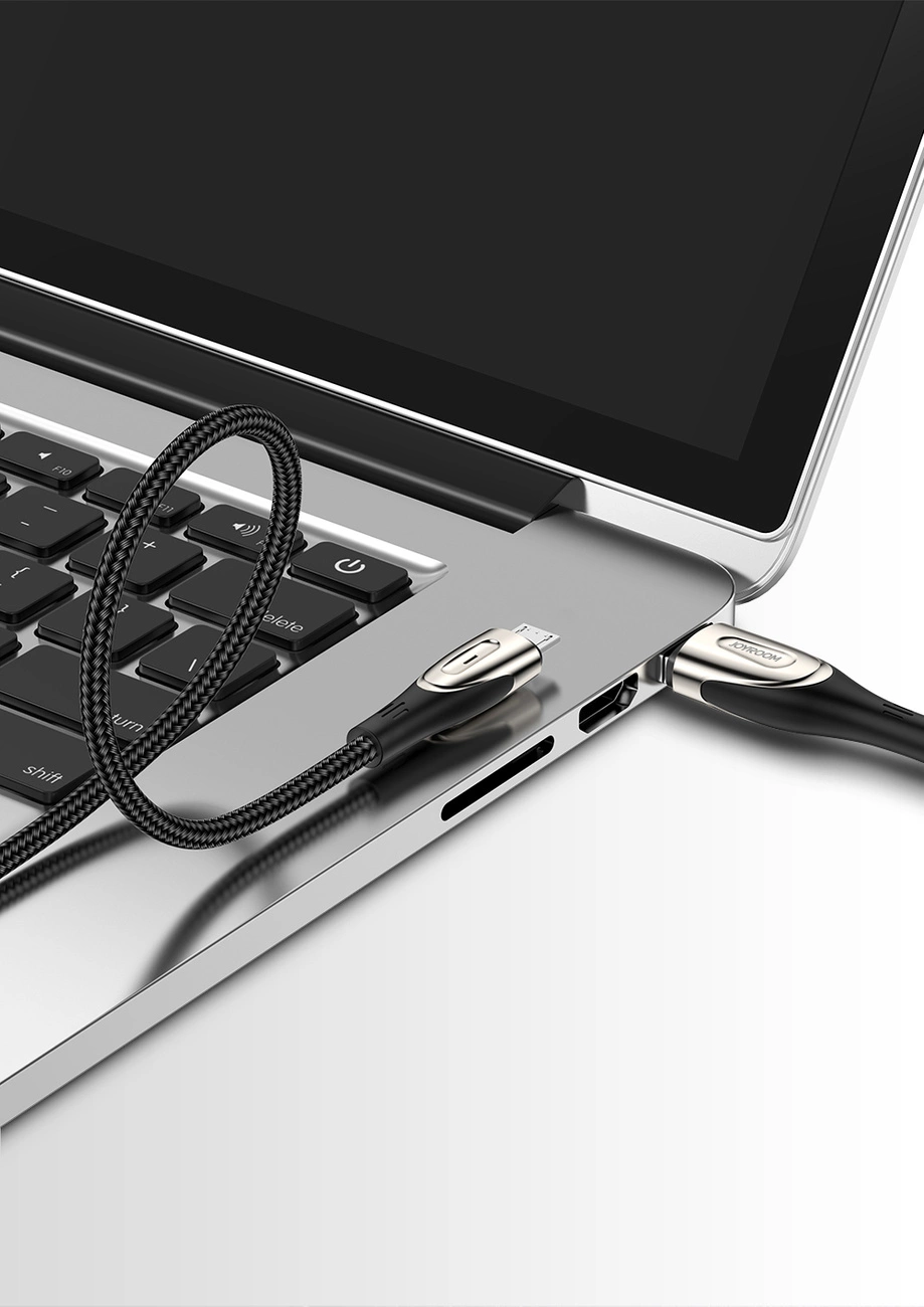 Joyroom Sharp Series S-M411 USB-A / micro USB 3A 1.2m Cable with Charging Indicator - Blackeng