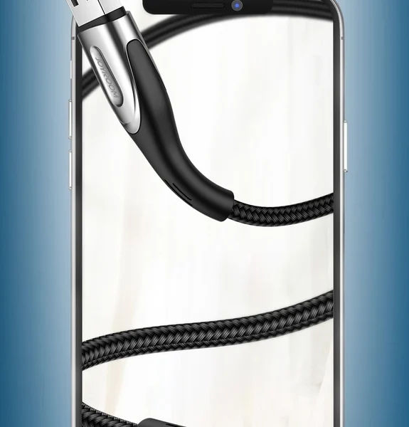 Joyroom Sharp Series S-M411 USB-A / micro USB 3A 1.2m Cable with Charging Indicator - Blackeng