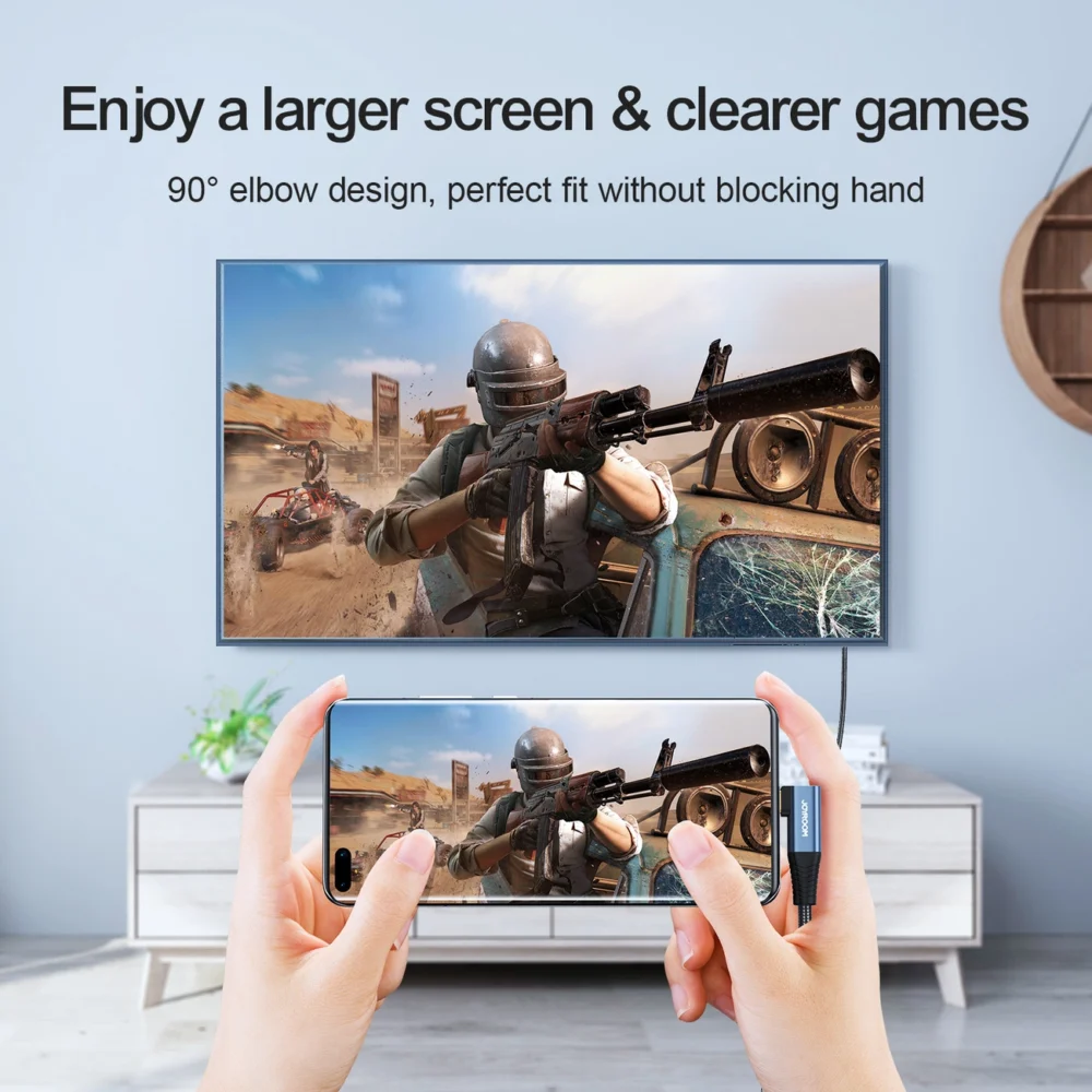 Joyroom SY-20C1 USB-C (angled) / HDMI (straight) Cable 4K 60Hz 2m - Grayeng