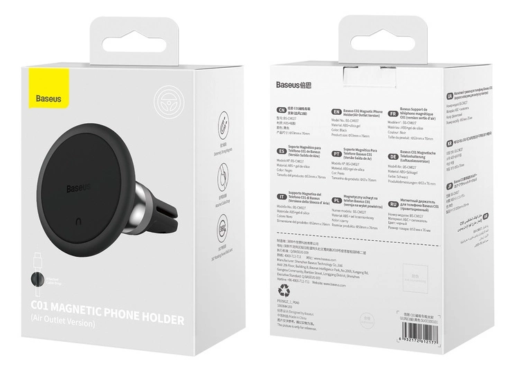 Baseus C01 Overseas Edition magnetic car holder for air vent - blackeng