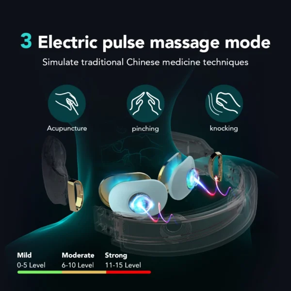 SKG 4098E neck massager, electrostimulator with compress - whiteeng