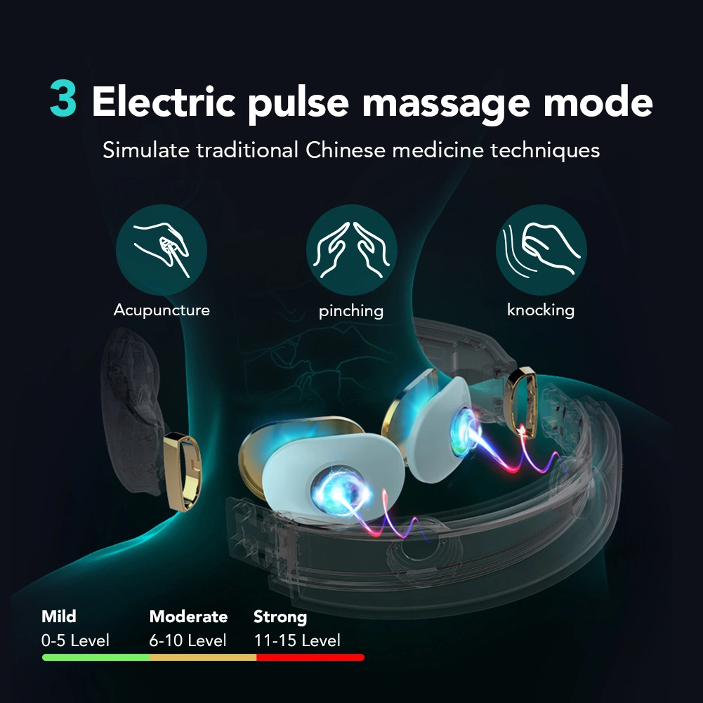 SKG 4098E neck massager, electrostimulator with compress - whiteeng