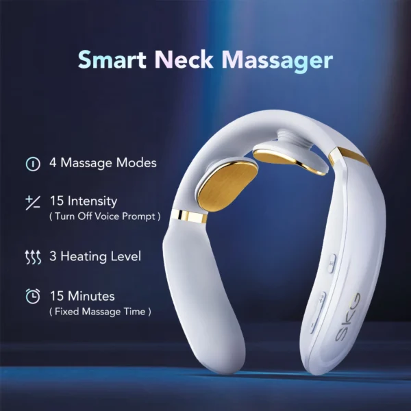 SKG K6E neck massager, electrostimulator with compress - whiteeng