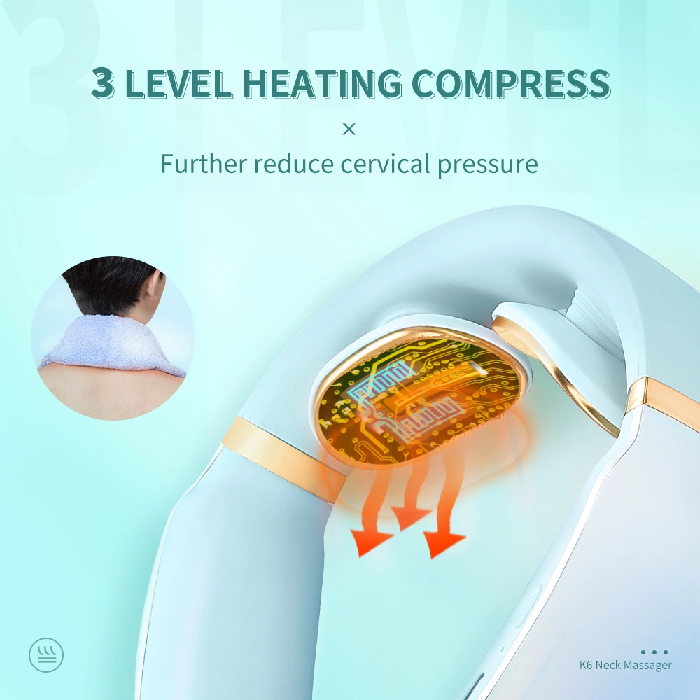 SKG K6E neck massager, electrostimulator with compress - blueeng