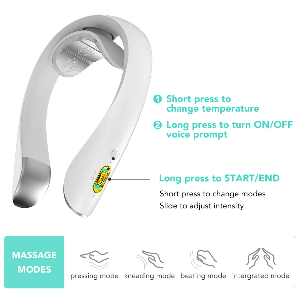 SKG K5 Pro massager, electrostimulator for the neck with compress - whiteeng