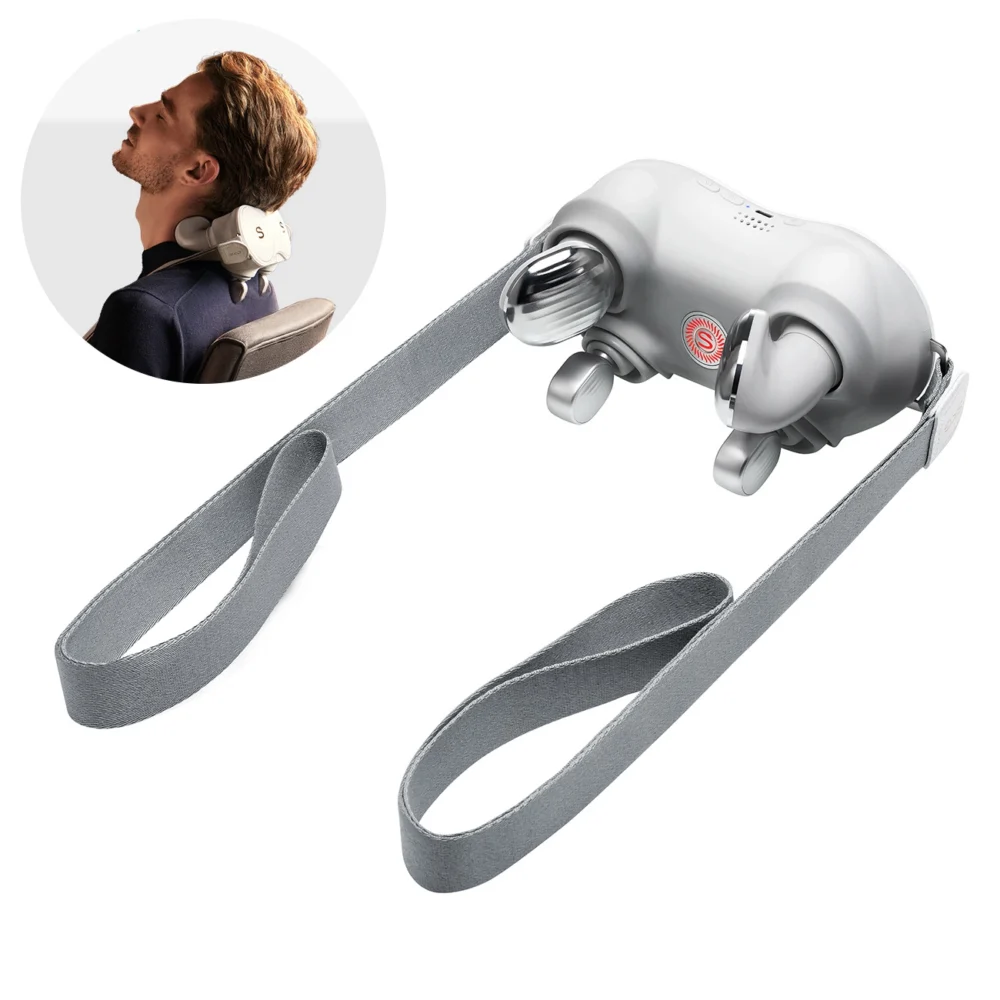 SKG H7-E neck massager with compress and red light - whiteeng