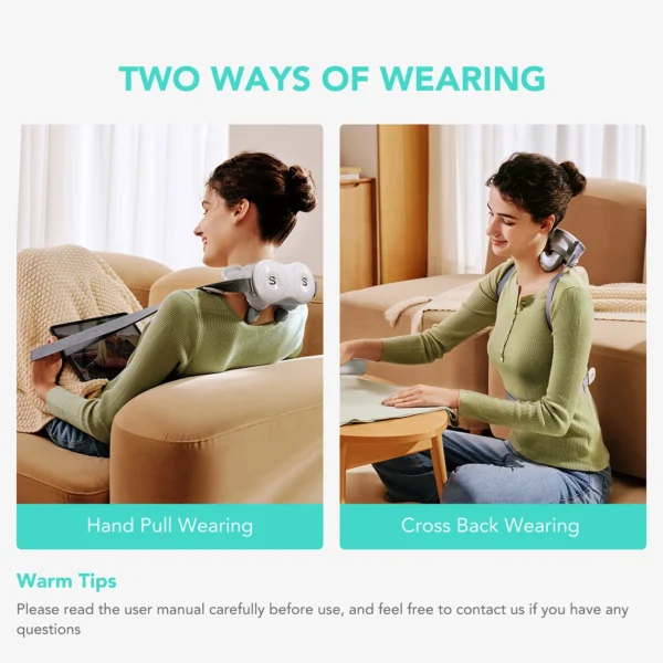 SKG H7-E neck massager with compress and red light - whiteeng