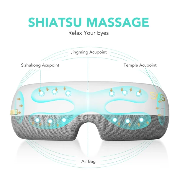 SKG E3-EN eye massager with compress and music - whiteeng