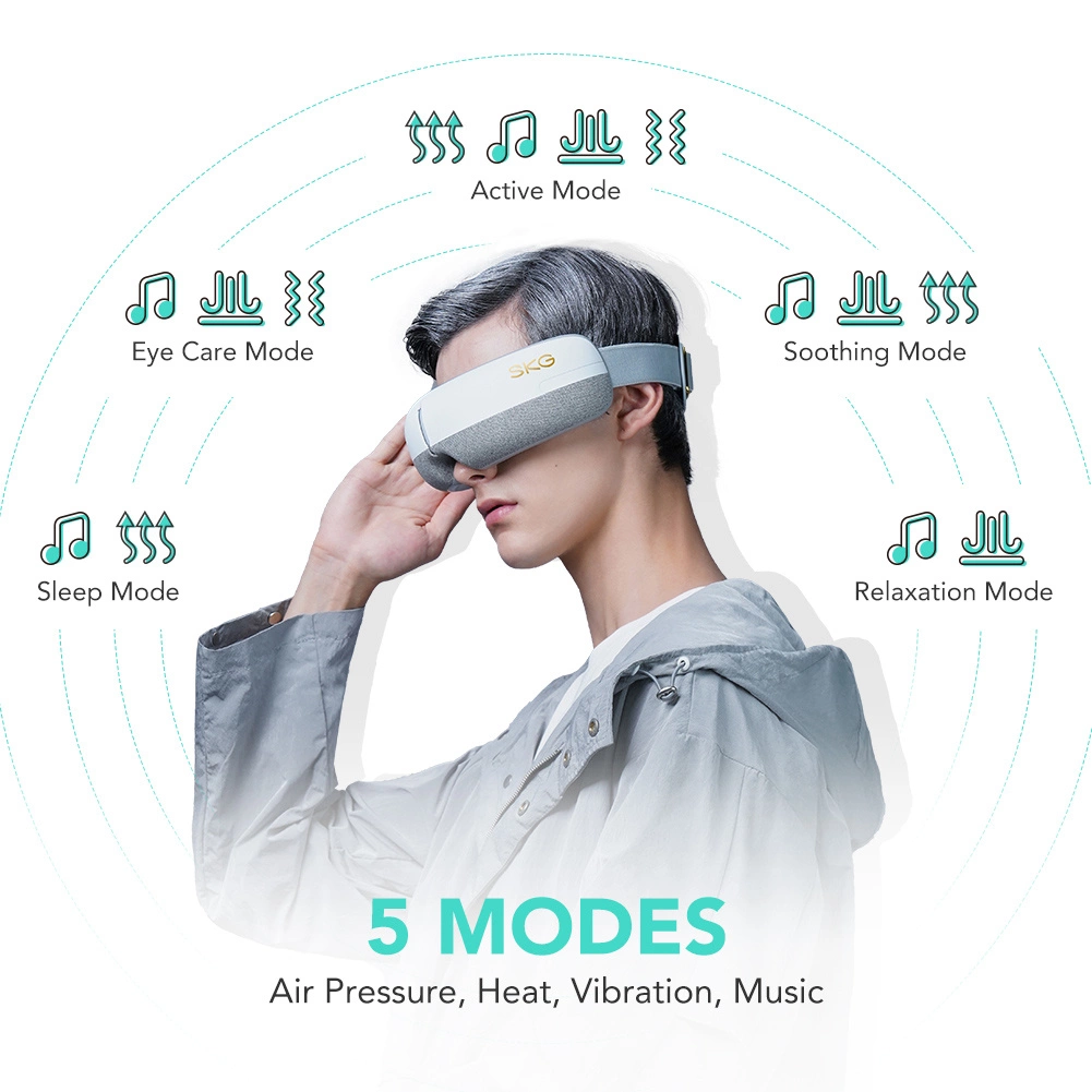 SKG E3-EN eye massager with compress and music - whiteeng