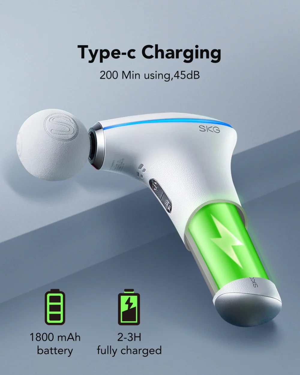 SKG F5-EN massage gun for the whole body - whiteeng
