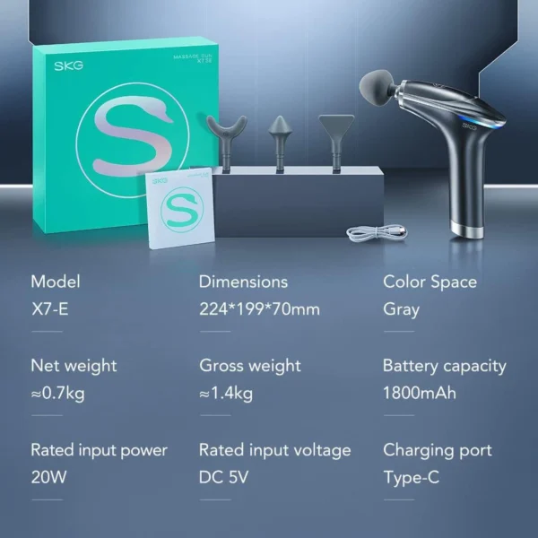 SKG X7-E massage gun for the whole body - grayeng
