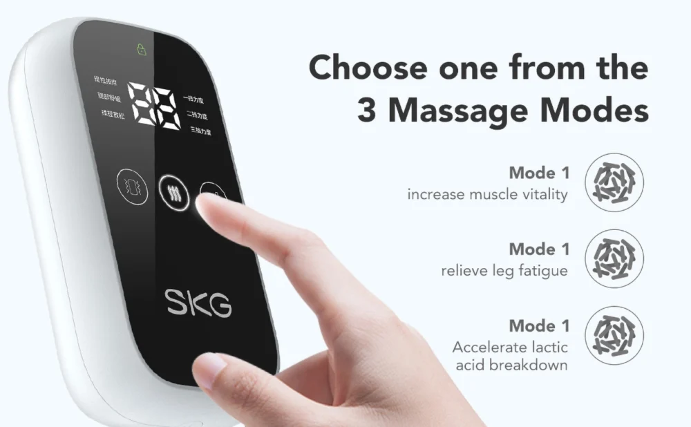 SKG BM3-E calf massager with warming compress (2 pcs. in a set) - grayeng