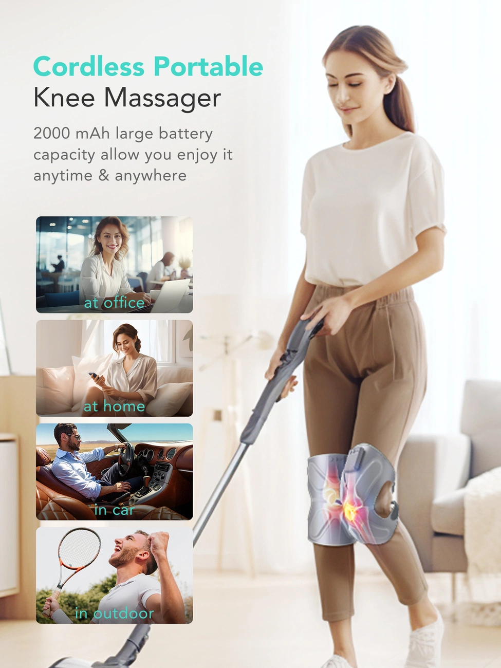 SKG W3 Pro massager for knees, elbows or shoulders (2 pcs. in a set) - grayeng