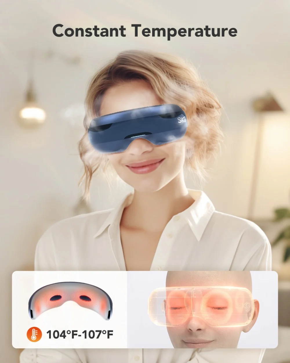 SKG E3 Pro eye and temple massager with vision window - blueeng