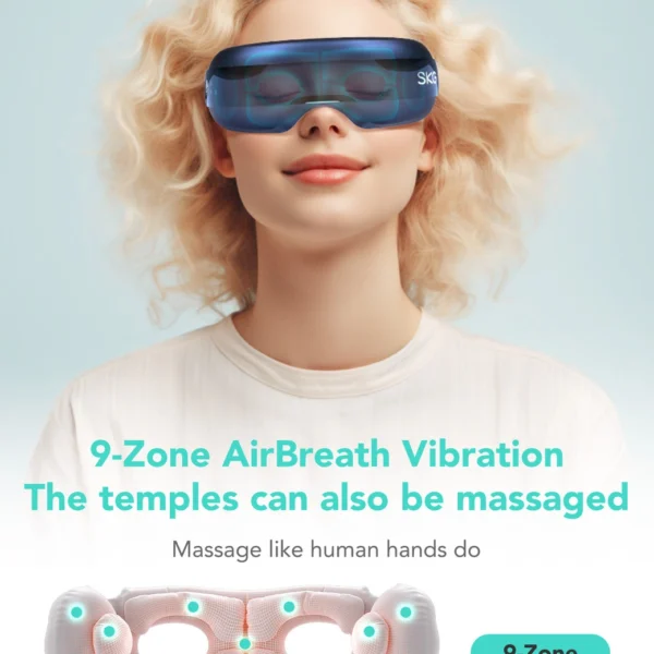 SKG E3 Pro eye and temple massager with vision window - blueeng