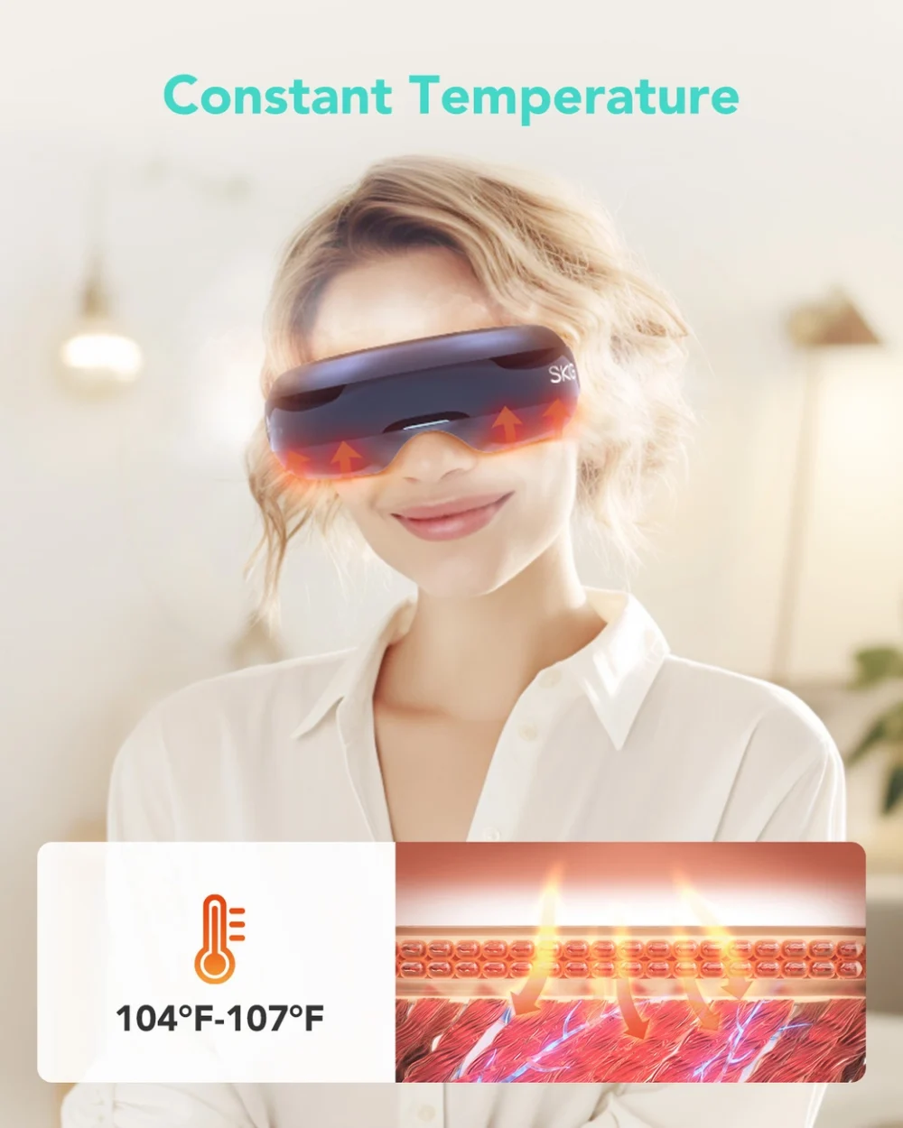 SKG E3 Pro eye and temple massager with vision window - blueeng