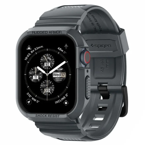 Spigen Rugged Armor Pro Case for Apple Watch 4 / 5 / 6 / 7 / 8 / 9 / SE (44 / 45 mm) - Dark Grayeng