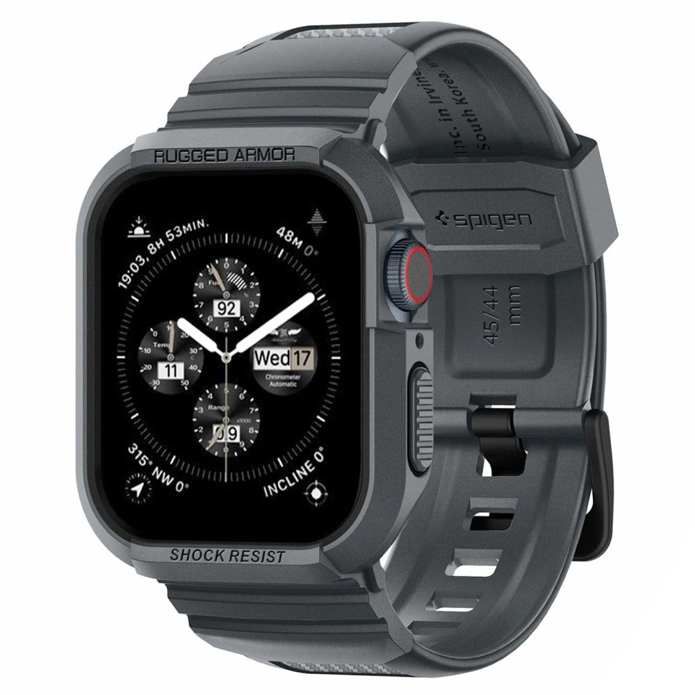 Spigen Rugged Armor Pro Case for Apple Watch 4 / 5 / 6 / 7 / 8 / 9 / SE (44 / 45 mm) - Dark Grayeng