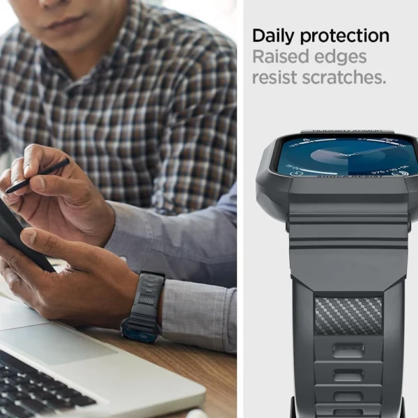 Spigen Rugged Armor Pro Case for Apple Watch 4 / 5 / 6 / 7 / 8 / 9 / SE (44 / 45 mm) - Dark Grayeng