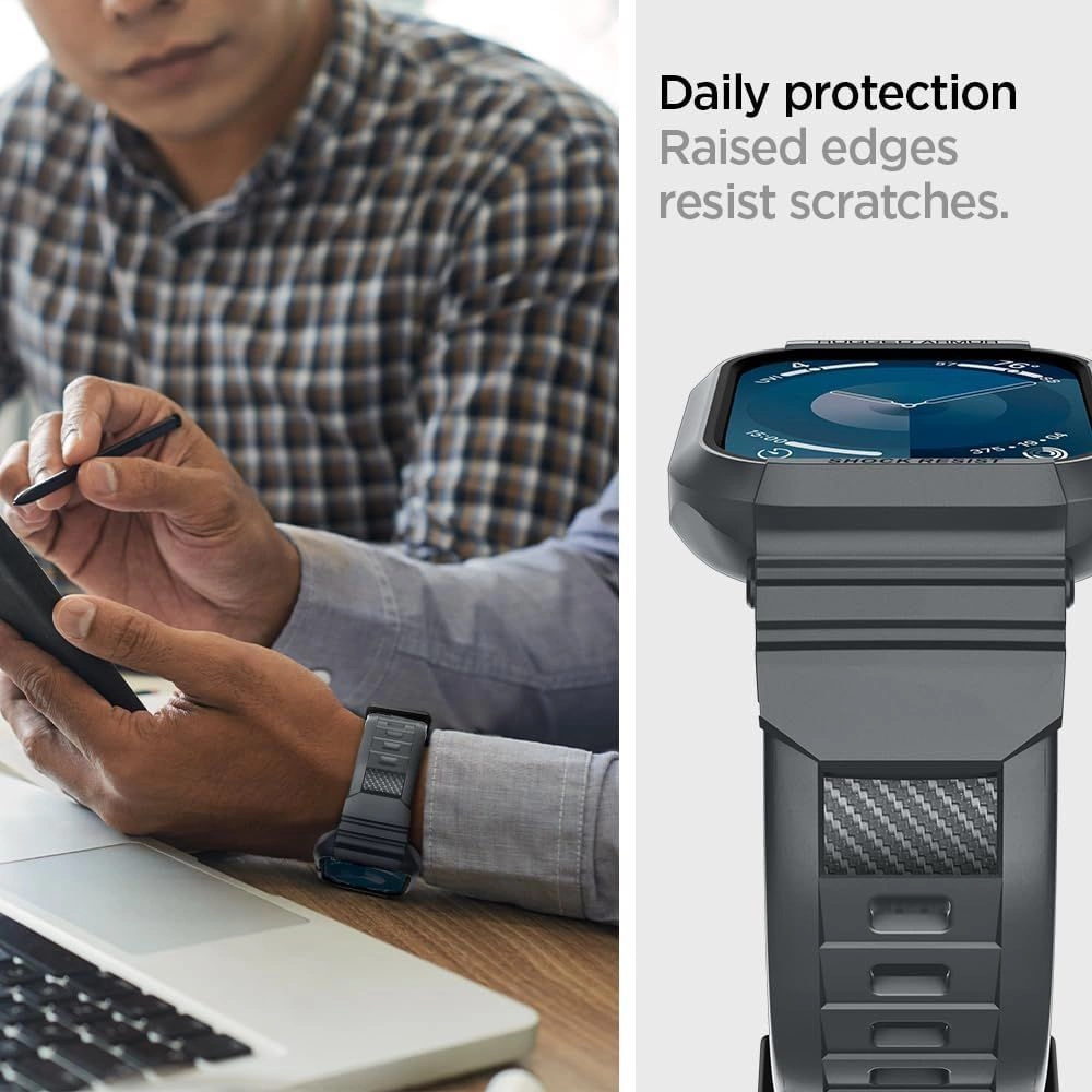 Spigen Rugged Armor Pro Case for Apple Watch 4 / 5 / 6 / 7 / 8 / 9 / SE (44 / 45 mm) - Dark Grayeng