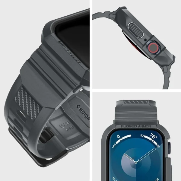 Spigen Rugged Armor Pro Case for Apple Watch 4 / 5 / 6 / 7 / 8 / 9 / SE (44 / 45 mm) - Dark Grayeng