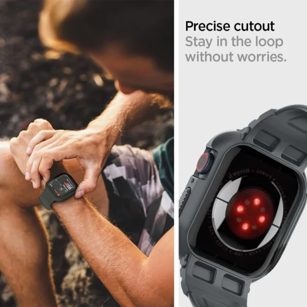Spigen Rugged Armor Pro Case for Apple Watch 4 / 5 / 6 / 7 / 8 / 9 / SE (44 / 45 mm) - Dark Grayeng