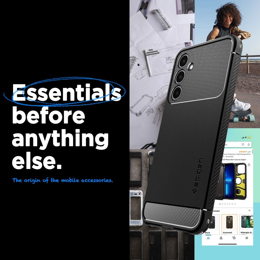 Spigen Rugged Armor Case for Samsung Galaxy A25 5G - Matte Blackeng