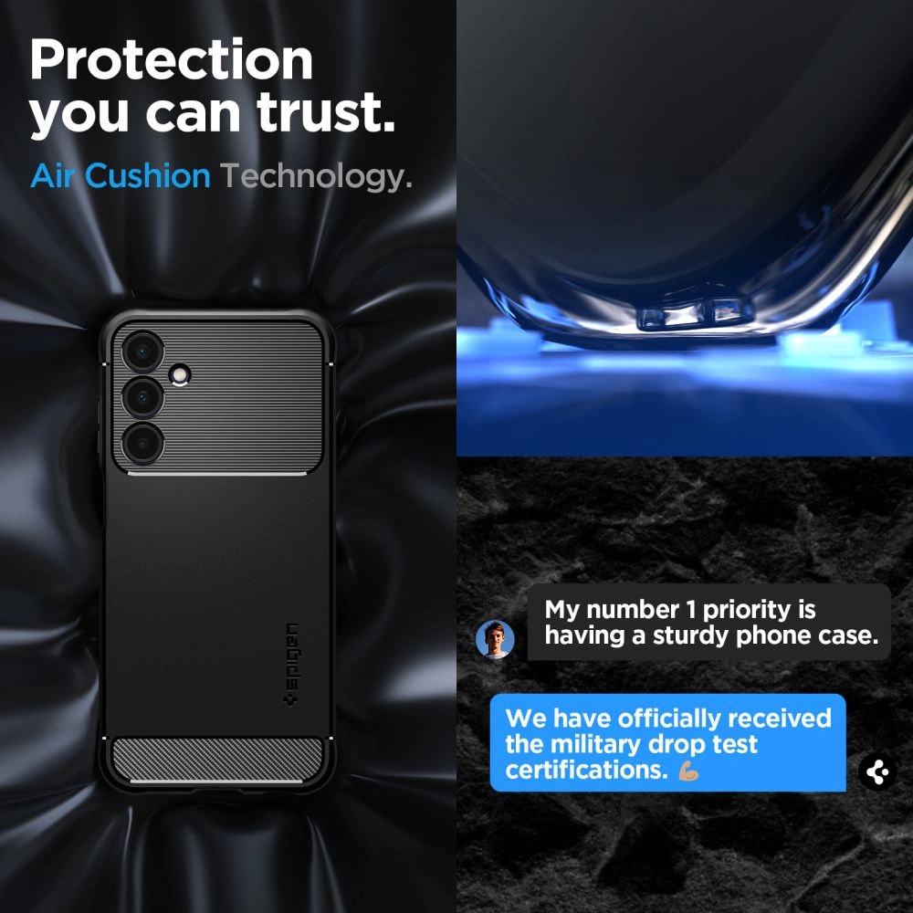 Spigen Rugged Armor Case for Samsung Galaxy A25 5G - Matte Blackeng