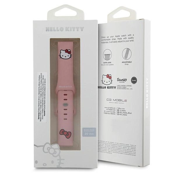 Hello Kitty Silicone Kitty Head strap universal 22mm - pinkeng