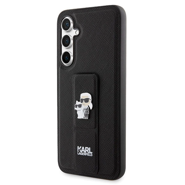 Karl Lagerfeld Gripstand Saffiano Karl&Choupette Pins case for Samsung Galaxy S23 FE - blackeng