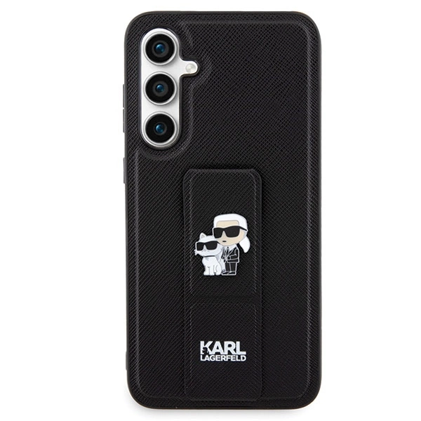 Karl Lagerfeld Gripstand Saffiano Karl&Choupette Pins case for Samsung Galaxy S23 FE - blackeng