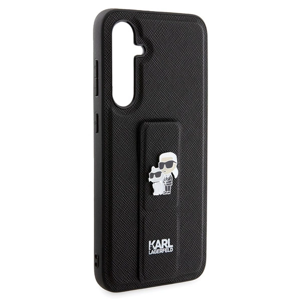 Karl Lagerfeld Gripstand Saffiano Karl&Choupette Pins case for Samsung Galaxy S23 FE - blackeng