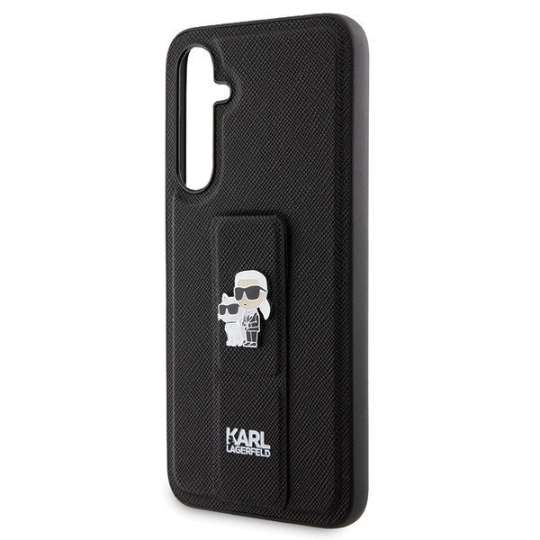 Karl Lagerfeld Gripstand Saffiano Karl&Choupette Pins case for Samsung Galaxy S23 FE - blackeng
