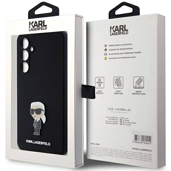 Karl Lagerfeld Silicone Ikonik Metal Pin case for Samsung Galaxy S23 FE - blackeng