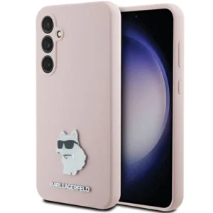 Karl Lagerfeld Silicone Choupette Metal Pin case for Samsung Galaxy S23 FE - pinkeng