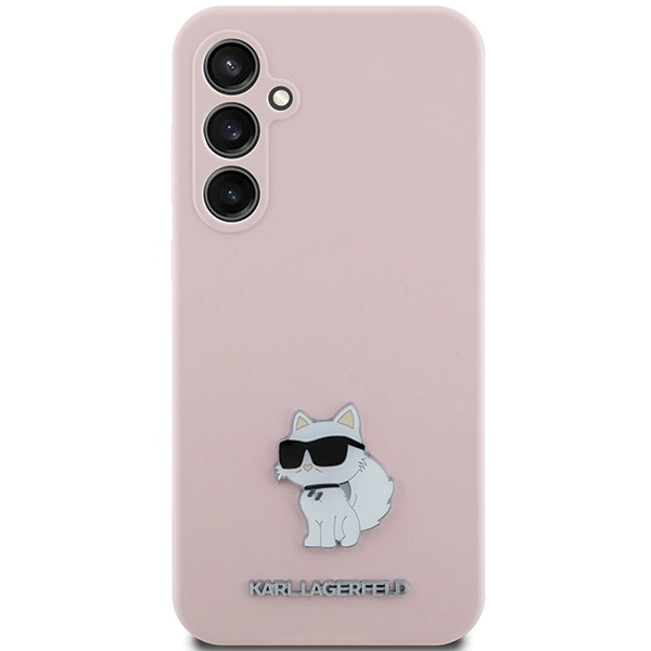 Karl Lagerfeld Silicone Choupette Metal Pin case for Samsung Galaxy S23 FE - pinkeng