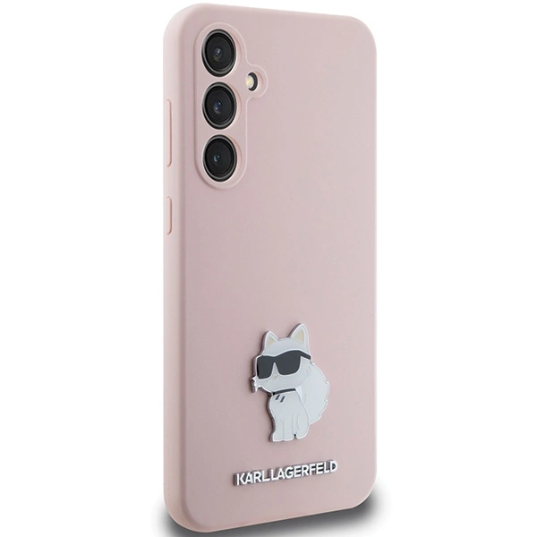 Karl Lagerfeld Silicone Choupette Metal Pin case for Samsung Galaxy S23 FE - pinkeng
