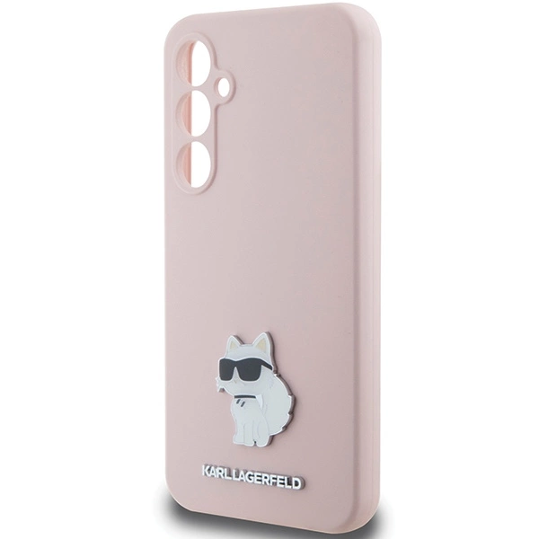 Karl Lagerfeld Silicone Choupette Metal Pin case for Samsung Galaxy S23 FE - pinkeng