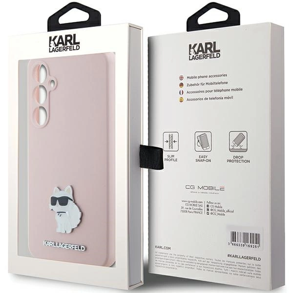 Karl Lagerfeld Silicone Choupette Metal Pin case for Samsung Galaxy S23 FE - pinkeng