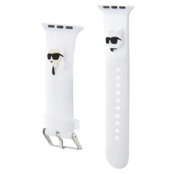 Karl Lagerfeld 3D Rubber Karl&Choupette Heads strap for Apple Watch 38/40/41mm - whiteeng