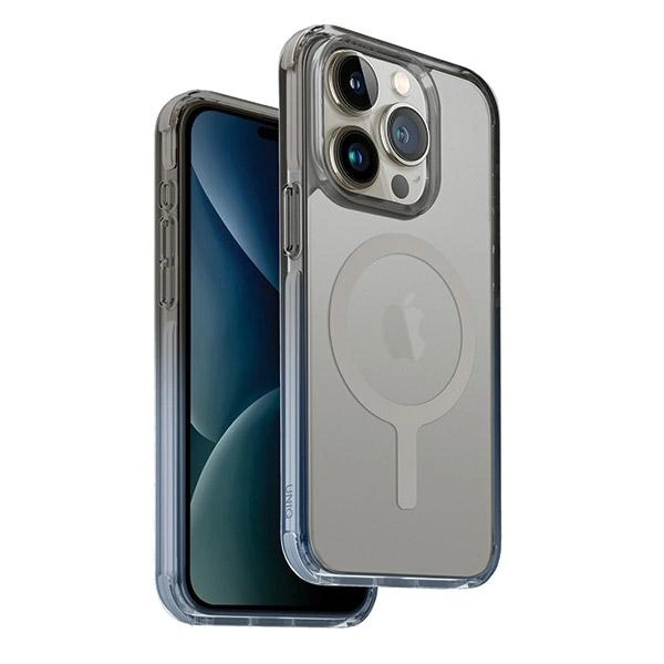 Uniq Combat Duo Magclick Charging case for iPhone 15 Pro Max - blue-grayeng
