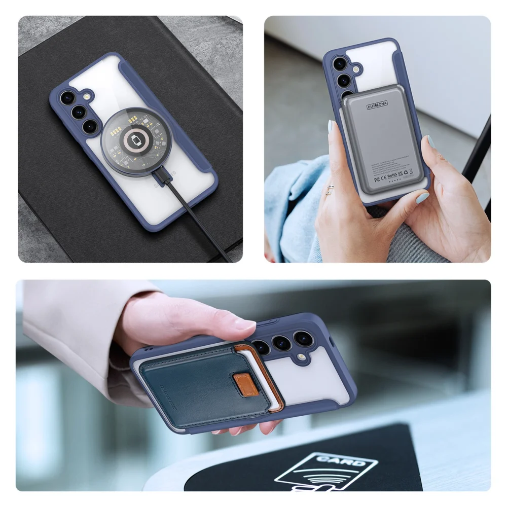 Dux Ducis Skin X Pro case with magnetic ring / stand for Samsung S24 - blueeng