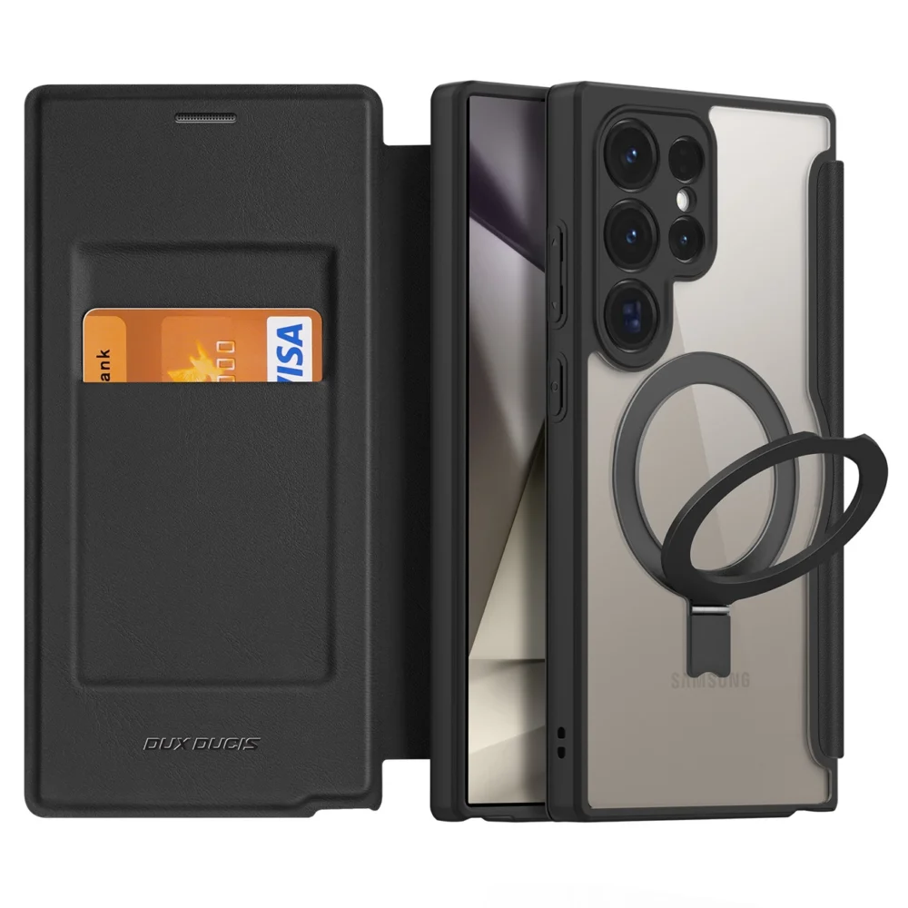Dux Ducis Skin X Pro case with flap and magnetic ring for Samsung S24 Ultra - blackeng