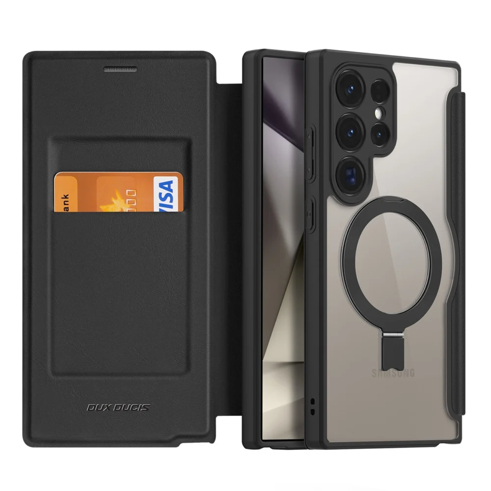 Dux Ducis Skin X Pro case with flap and magnetic ring for Samsung S24 Ultra - blackeng